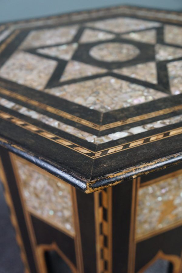 Side table in mother-of-pearl, ancient oriental mosaic