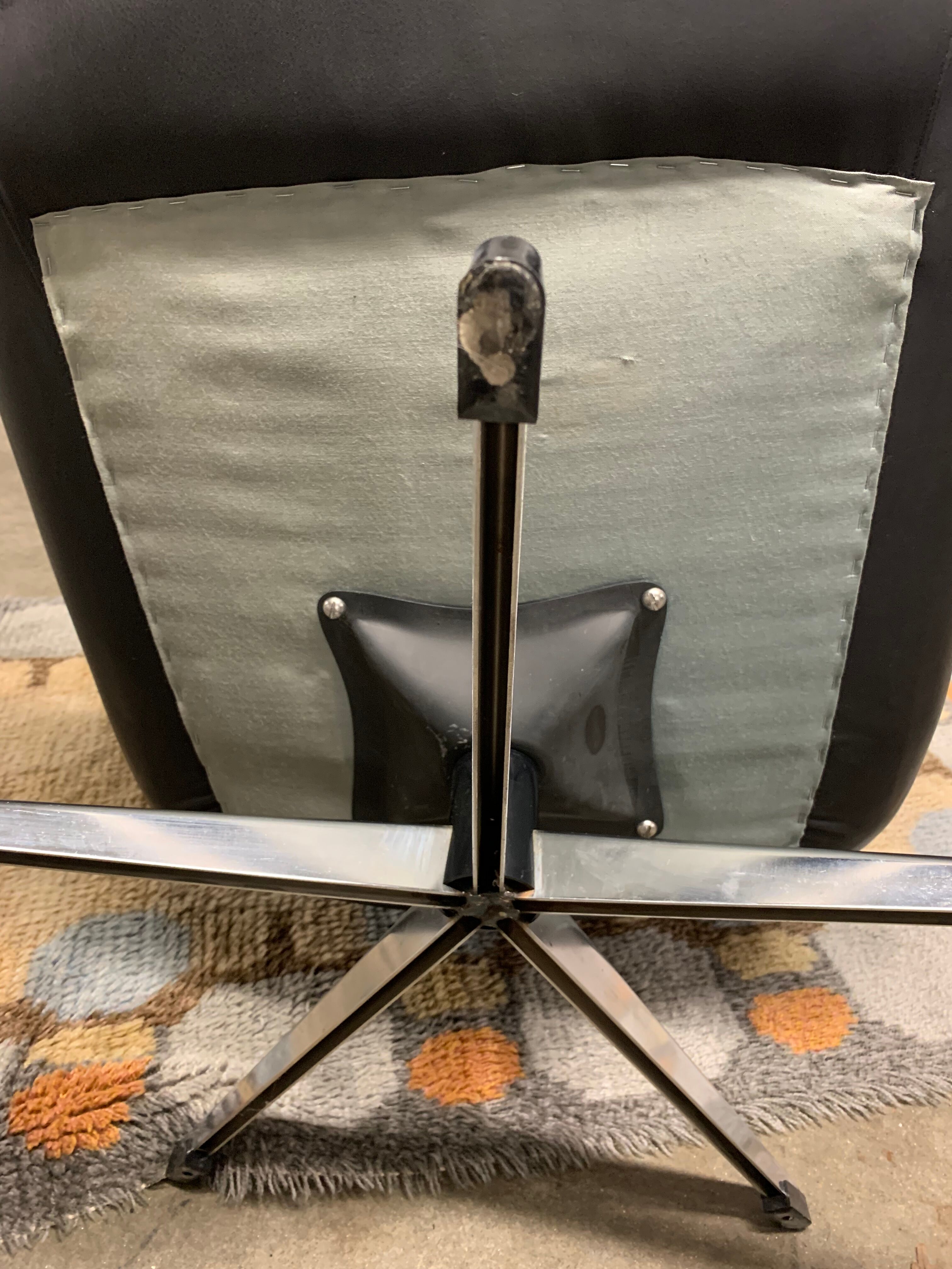 Scandinavian leather armchair 1970