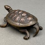 Bronze turtle XIXth Chocolate patina Fine carving