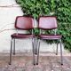 70s metal and imitation leather chairs