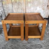 Pair of Vintage Wood Bedside Table #A320