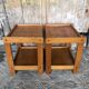 Paire de Chevet Table D’appoint Bois Vintage #A320