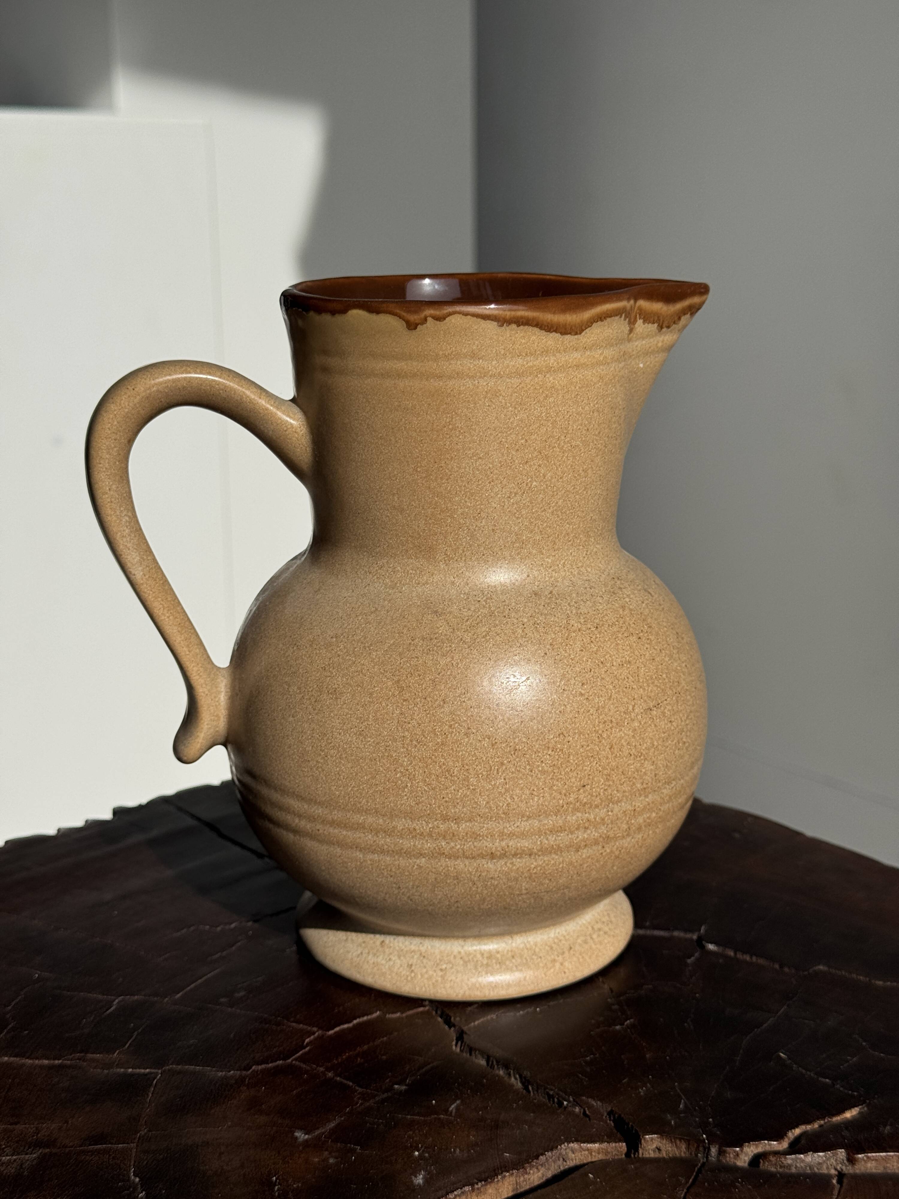 Vintage stoneware round carafe