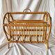 Vintage bamboo and rattan magazine rack