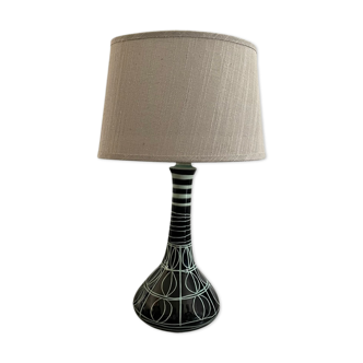 Lampe à poser vintage en céramique à motifs électrifiée à neuf