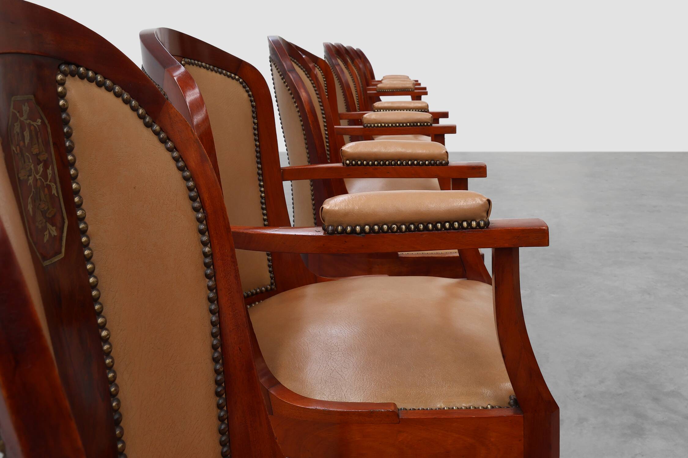 Set of 10 Art Deco chairs by De Coene, Belgium 1935