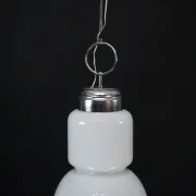 Vintage Mazzega space age chandelier in chrome and murano glass. Italy 1960