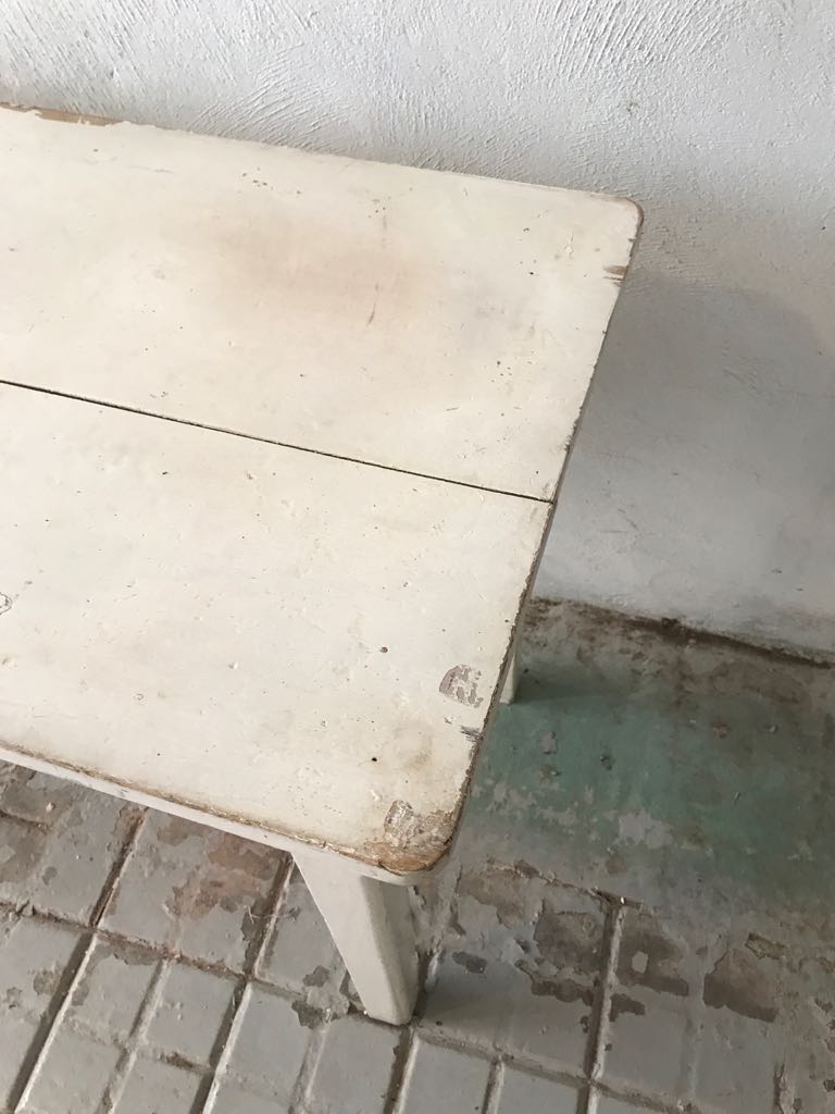 White wooden table