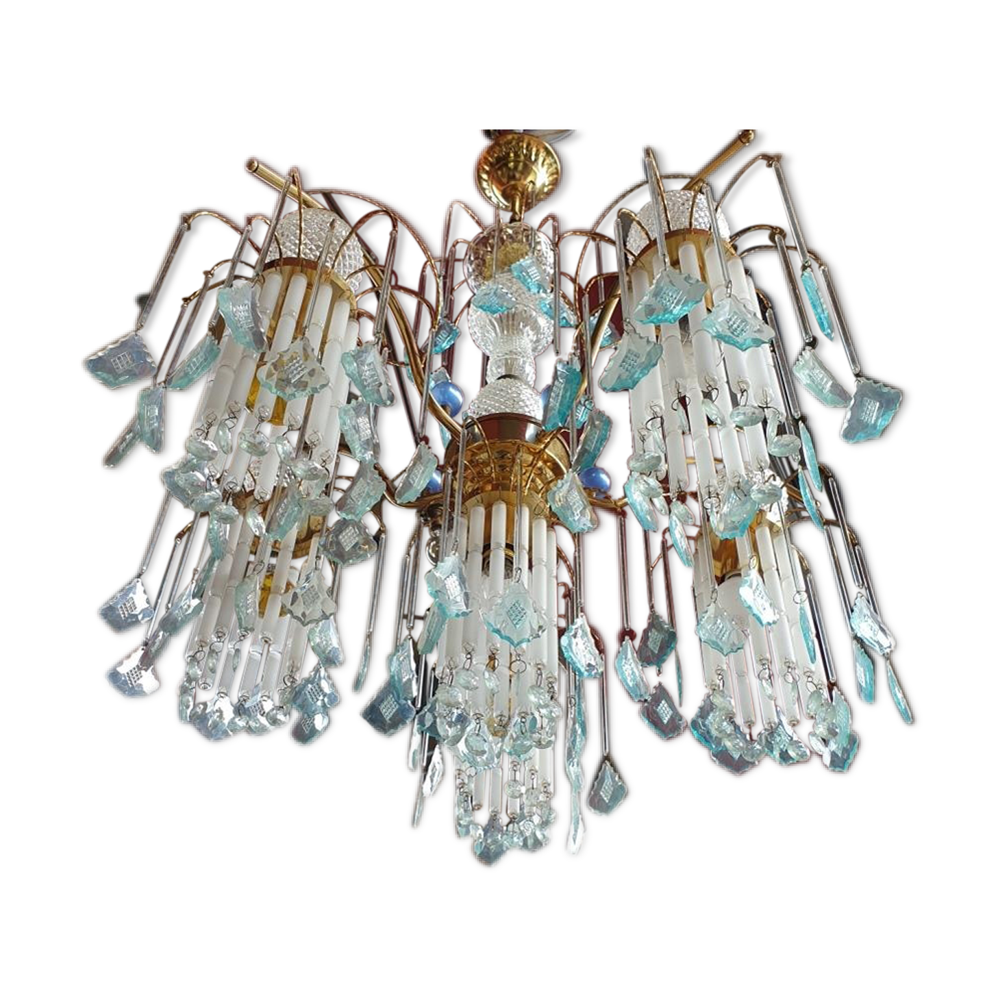 Vintage fountain chandelier glass and plexiglass