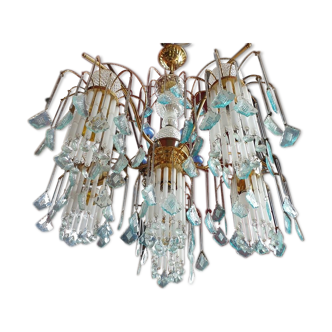 Vintage fountain chandelier glass and plexiglass