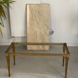 Marble and bronze coffee table