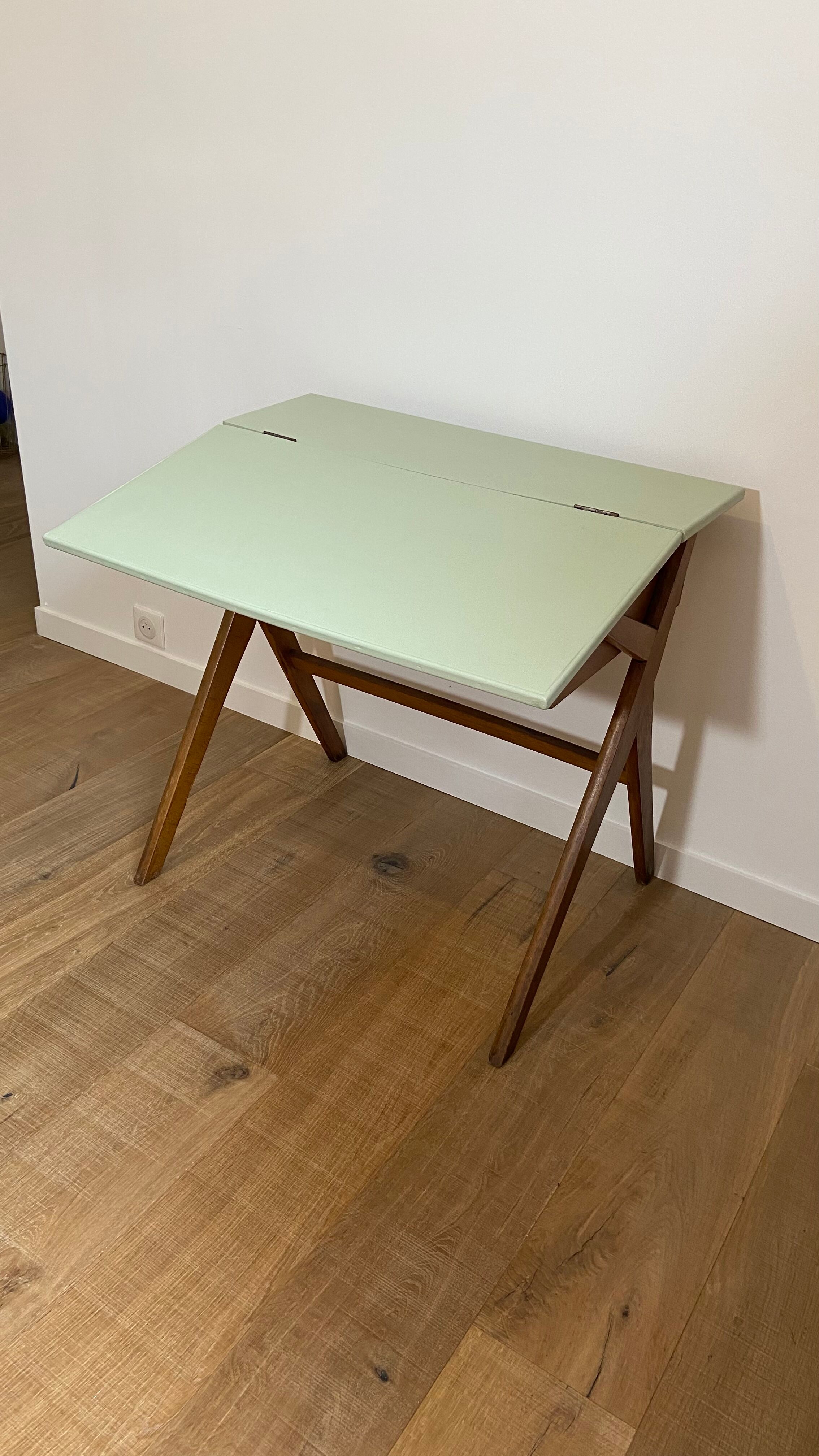Bureau enfant vintage pieds compas 1950