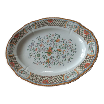 Plat ovale 59 cm Gien Rouen St-Foin numeroté avec certificat etat neuf