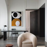 Abstract ochre canvas