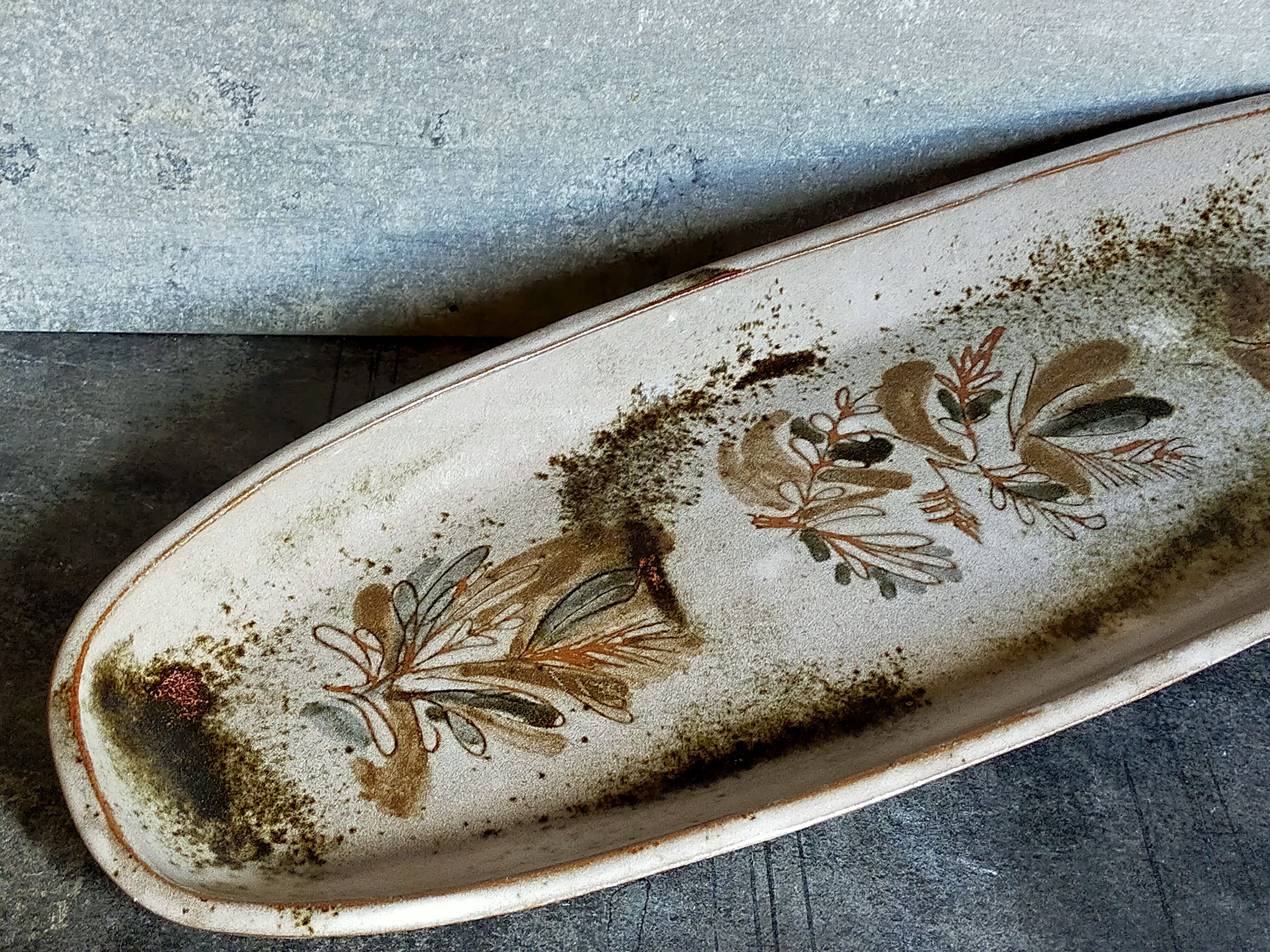 60s ceramic potter oval dish