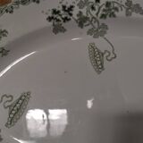 Grand plat ovale St Amand modèle "modern style" vert Terre de Fer