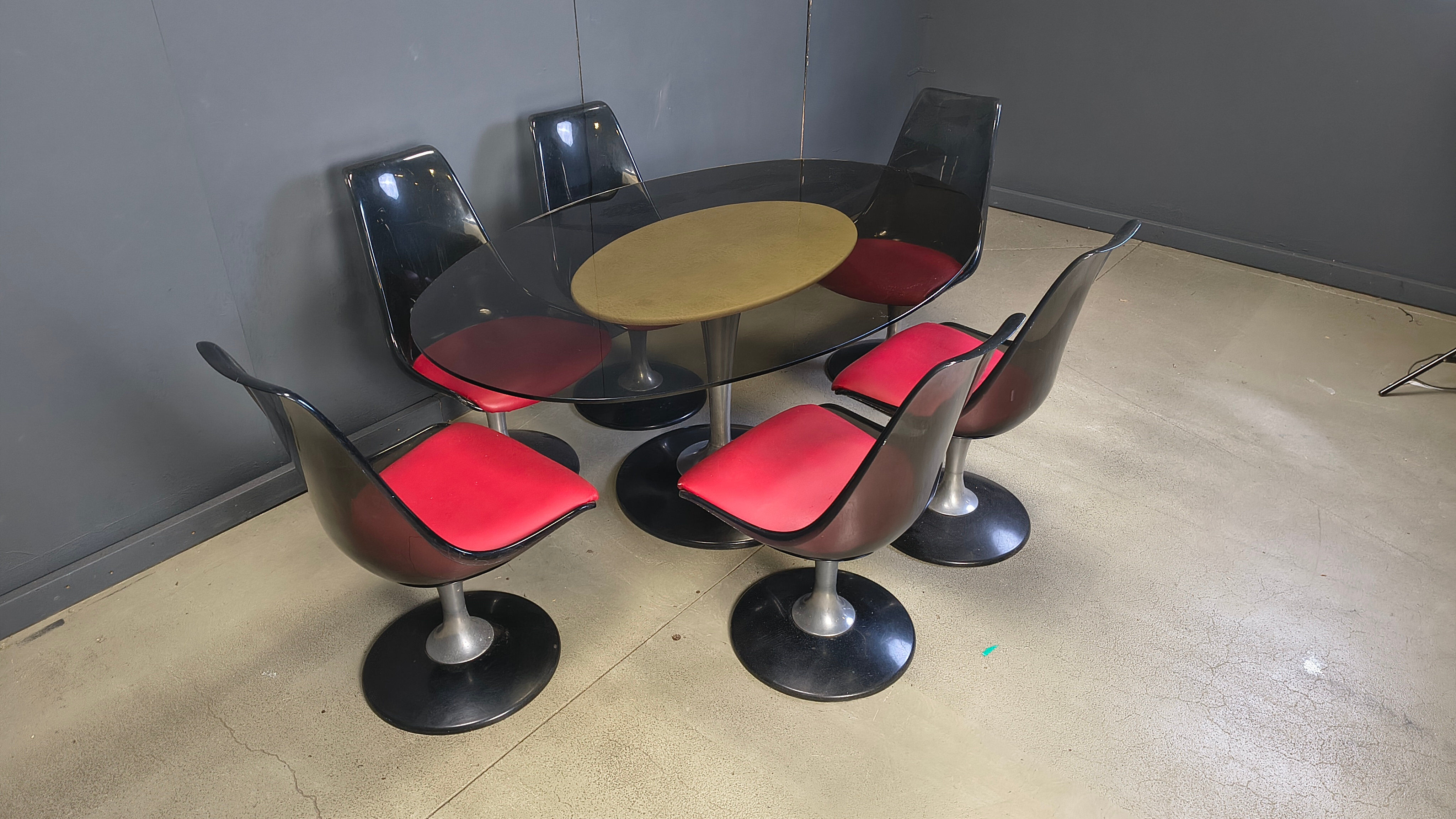 Space age dining set by Chromcraft, 1970s
