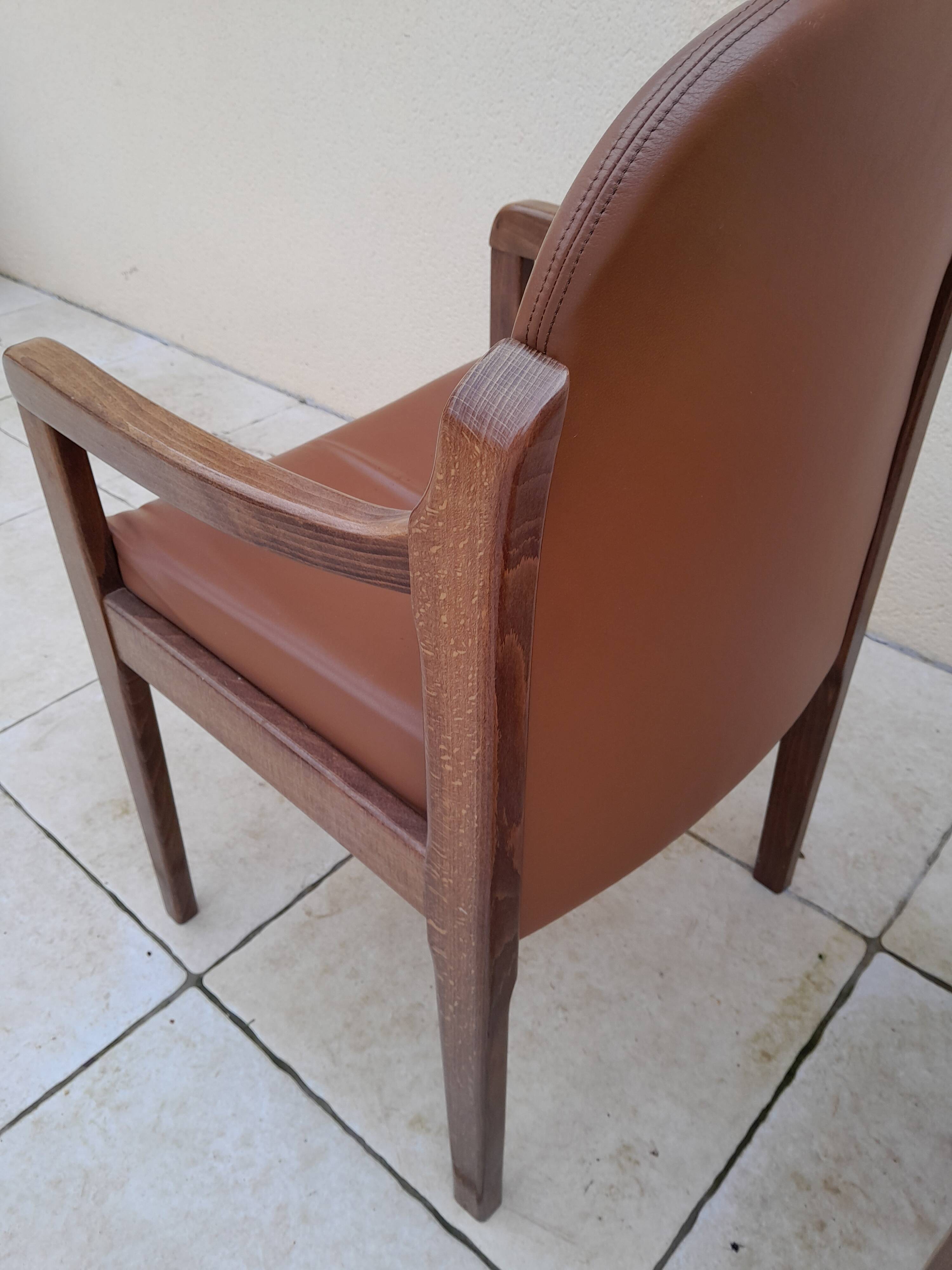 2 vintage Scandinavian Danish teak conference chair armchairs