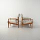 Pair of Scandinavian teak armchairs, 1950s–60s