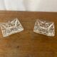 Pair of Antique Cut Arques Crystal Salt Cellars, Salt and Pepper Shakers, Vintage