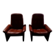 Pair of reclining lounge chairs DS 50 De Sede – Cognac Leather