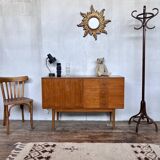 Enfilade bahut vintage hifi tv cabinet 50/60 Scandinavian style with marquetry