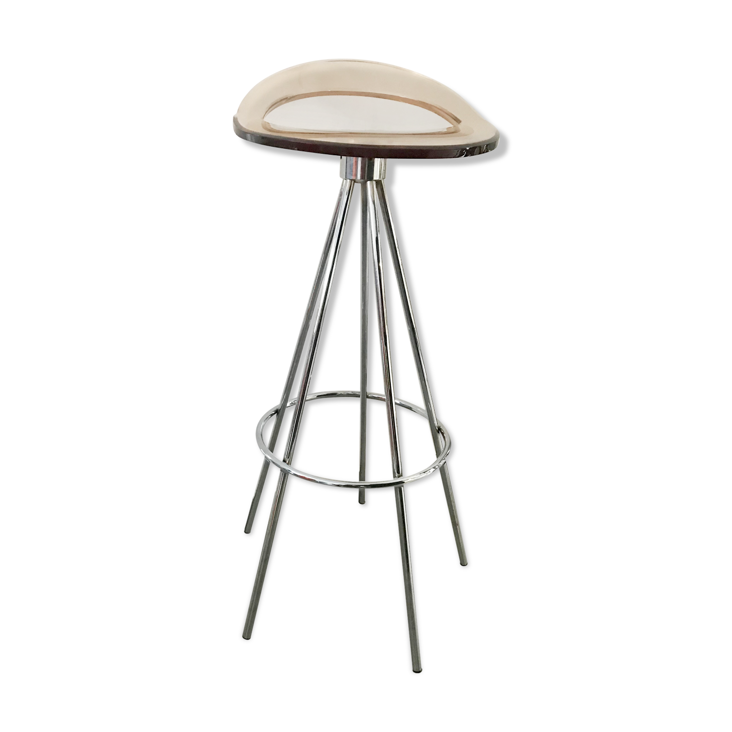 Smoked plexiglass designer stool