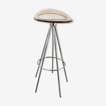 Smoked plexiglass designer stool