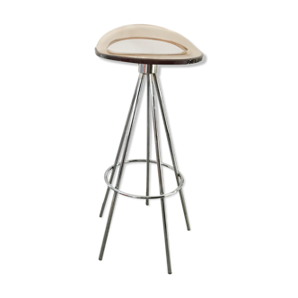 Smoked plexiglass designer stool