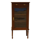 Mahogany veneer display case, opening with a door and a drawer, Louis XVI style - Very good condition