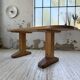 Brutalist pine oval table