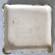 Longwy enamel trivet with geometric patterns, late 19th century