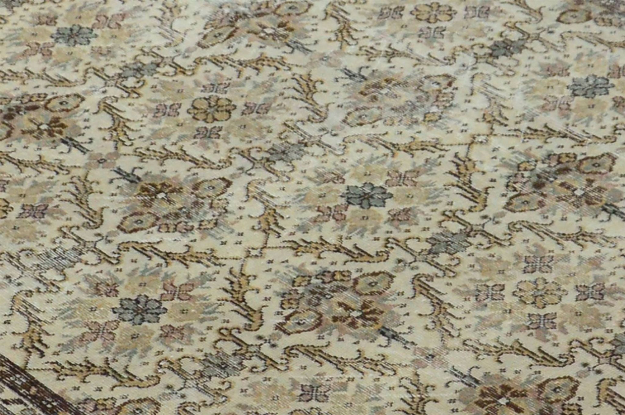Grand Tapis Oushak Vintage à Motifs Orientaux – Laine 100 % – 320 × 210 cm