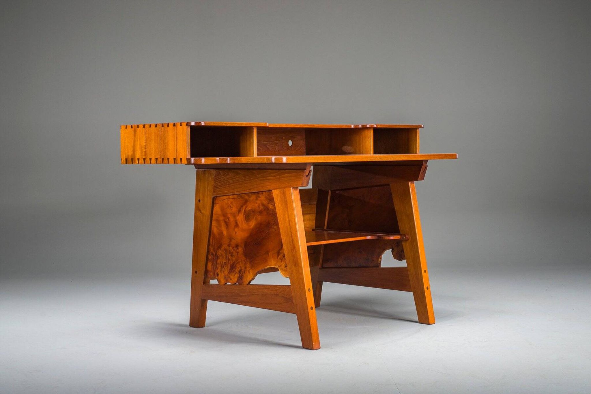 Mid-century modern teak desk, 1980s