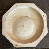 Vintage Black Cracked Ceramic Octagonal Ashtray S. BESSY