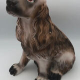 Vintage painted ceramic cocker spaniel dog statue 27 cm
