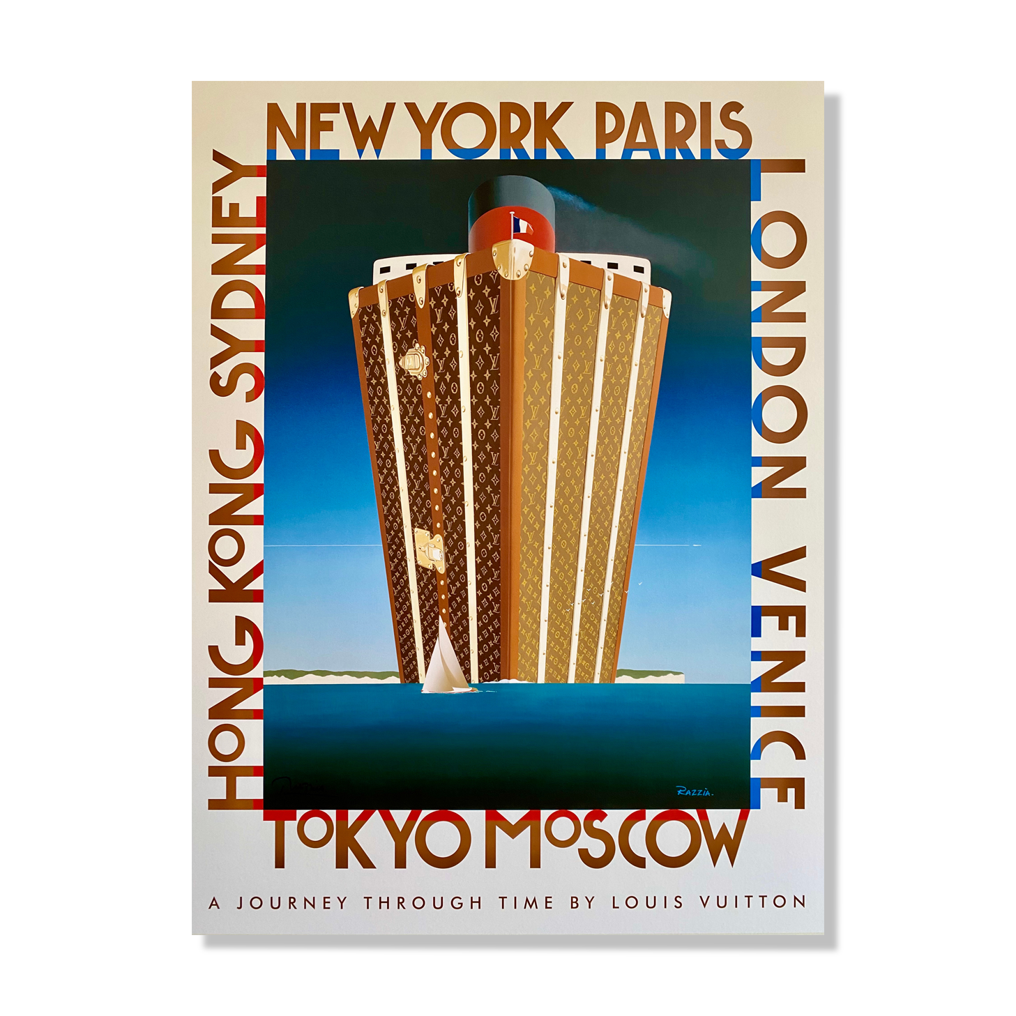Poster Razzia - Louis Vuitton - A journey through time - Signed by the artist - On linen - Big Size