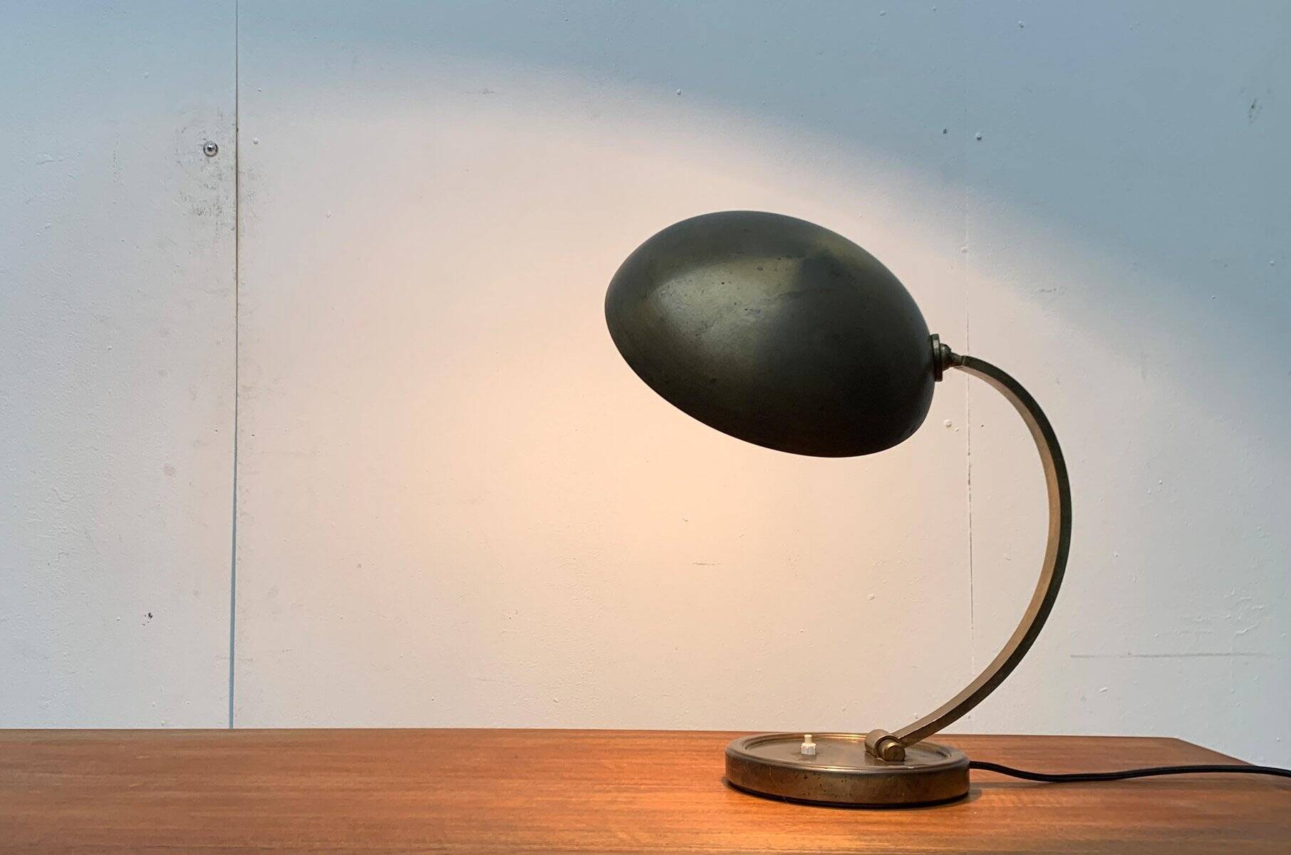Mid-Century German Brass Table Lamp by Gecos Cosack
