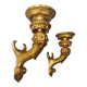 Pair of giltwood wall sconces, mid-19th century