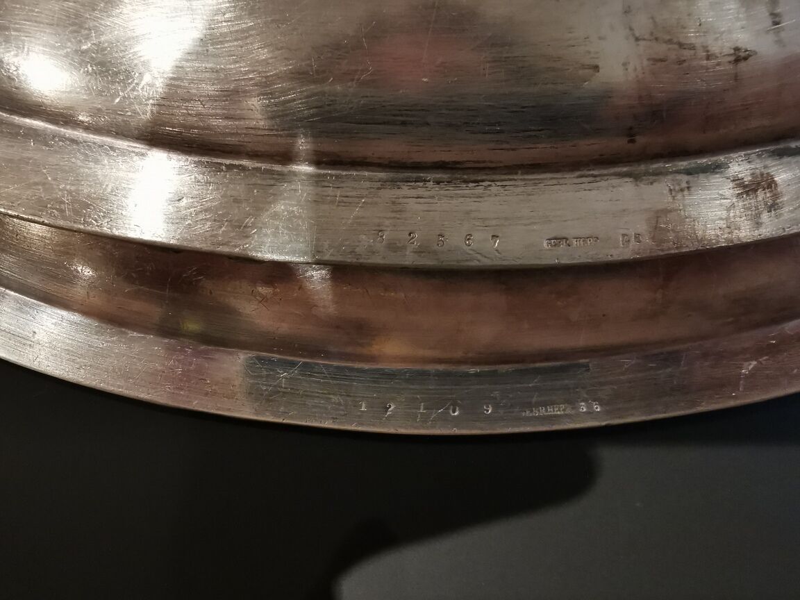 2 silver metal trays hotel bellevue