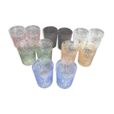 12 old mold glass glasses
