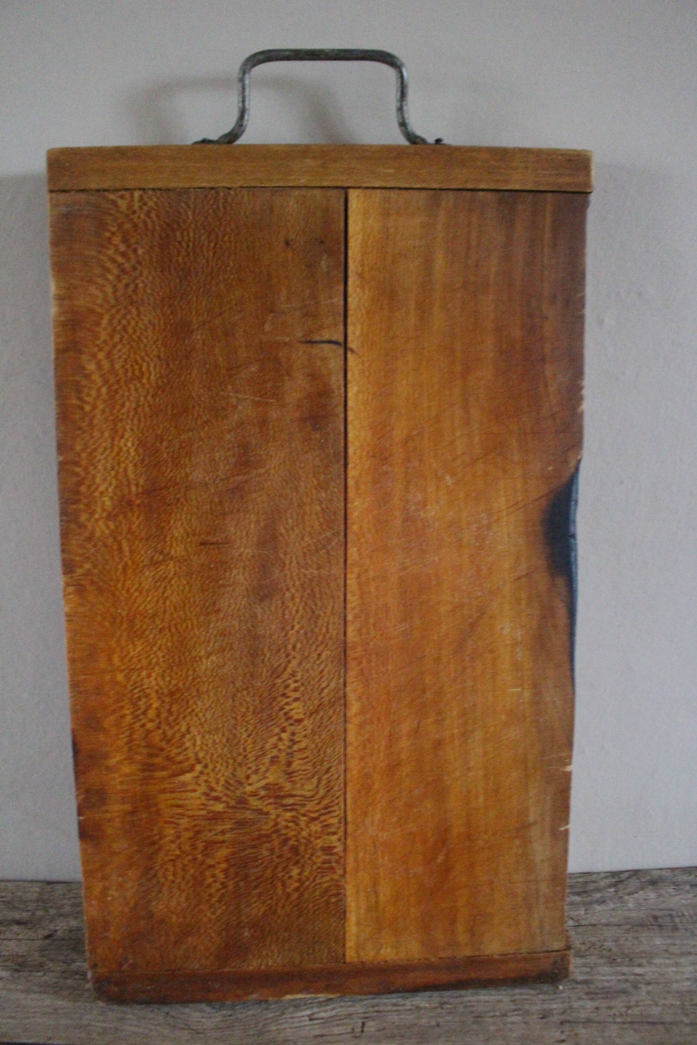 Wooden board metal handles