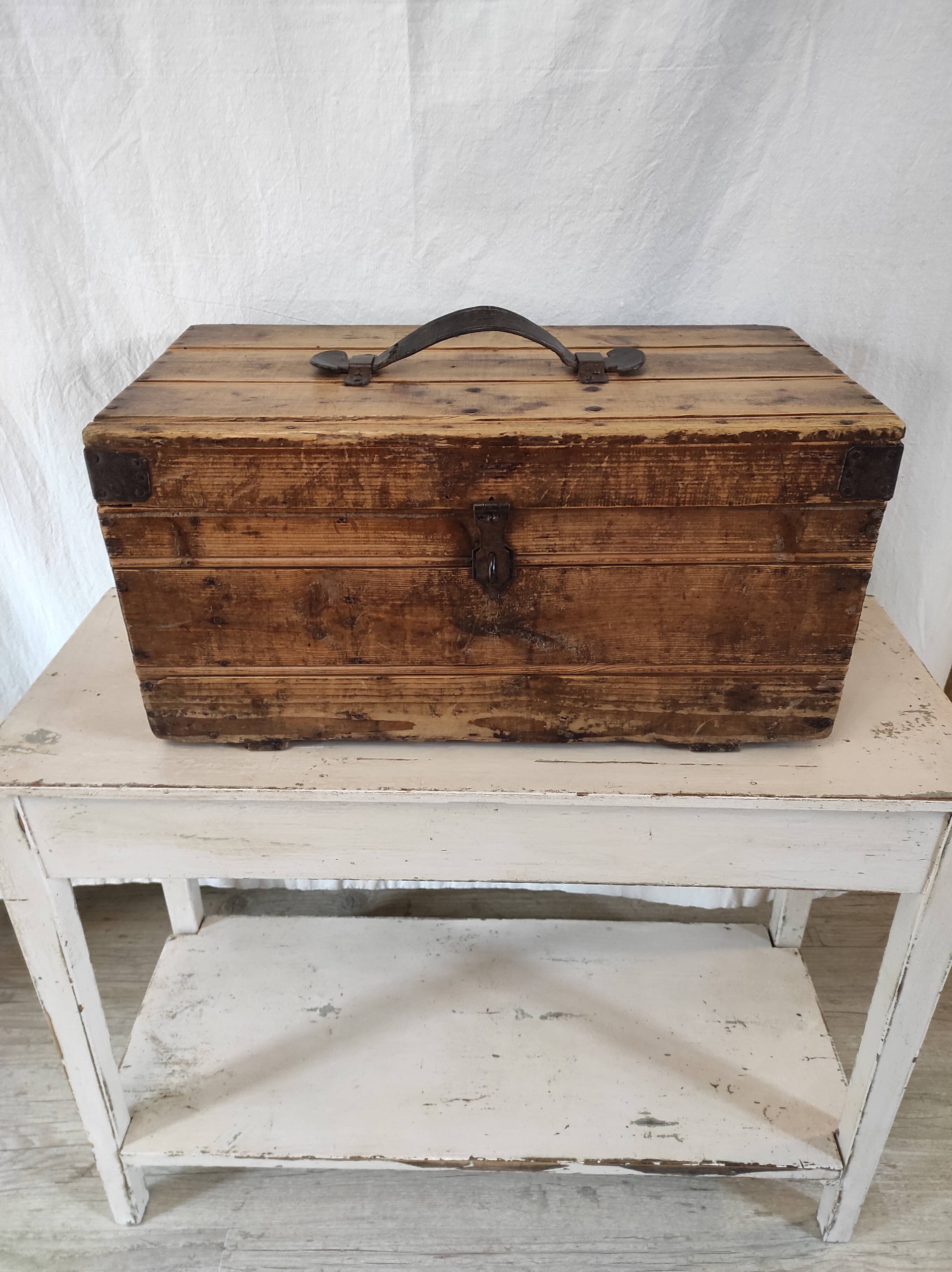 Old wooden workshop box