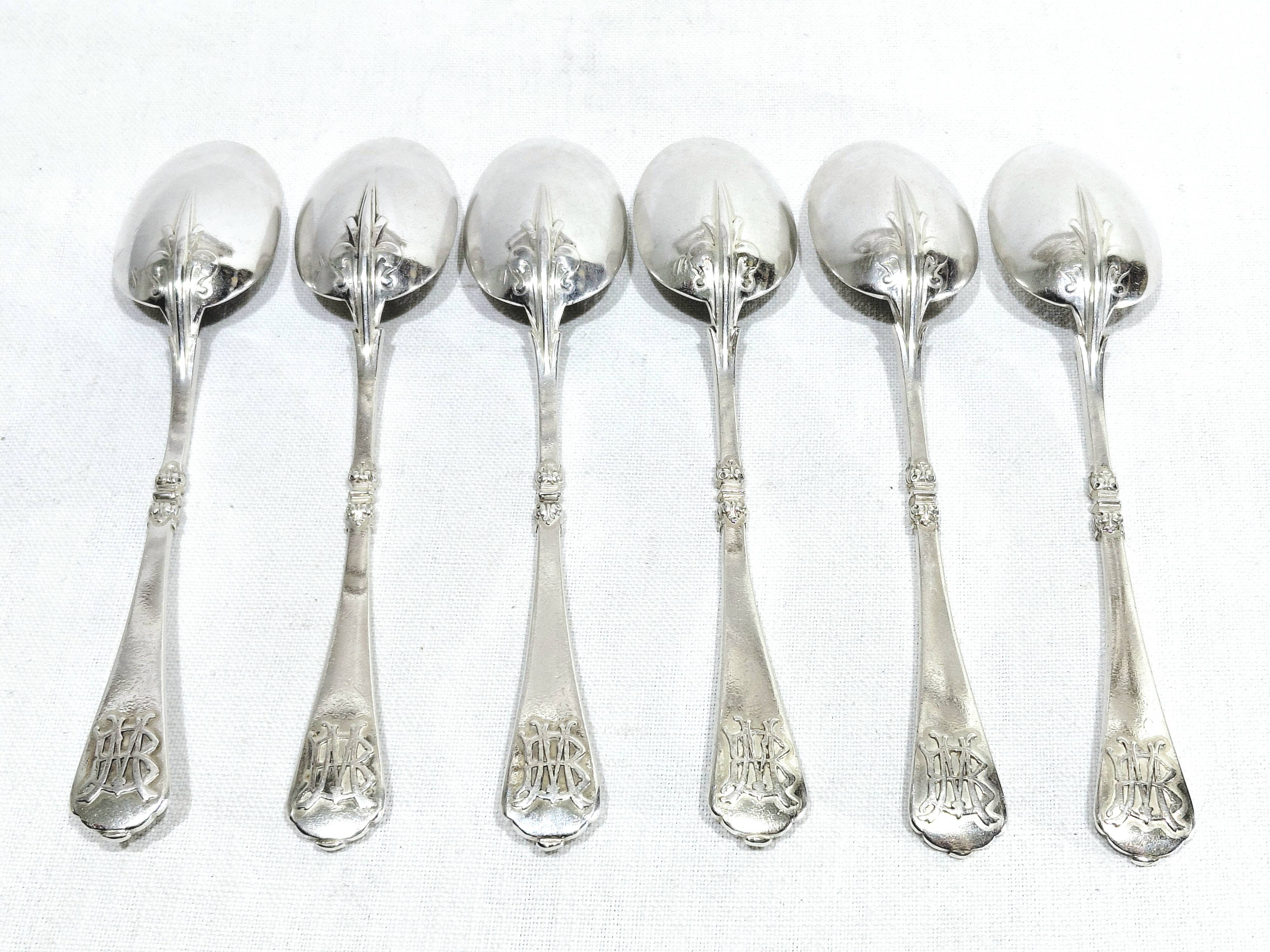 Cardeilhac - 6 teaspoons in solid silver