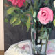 Bouquet on a table, oil on canvas signed F Corler
