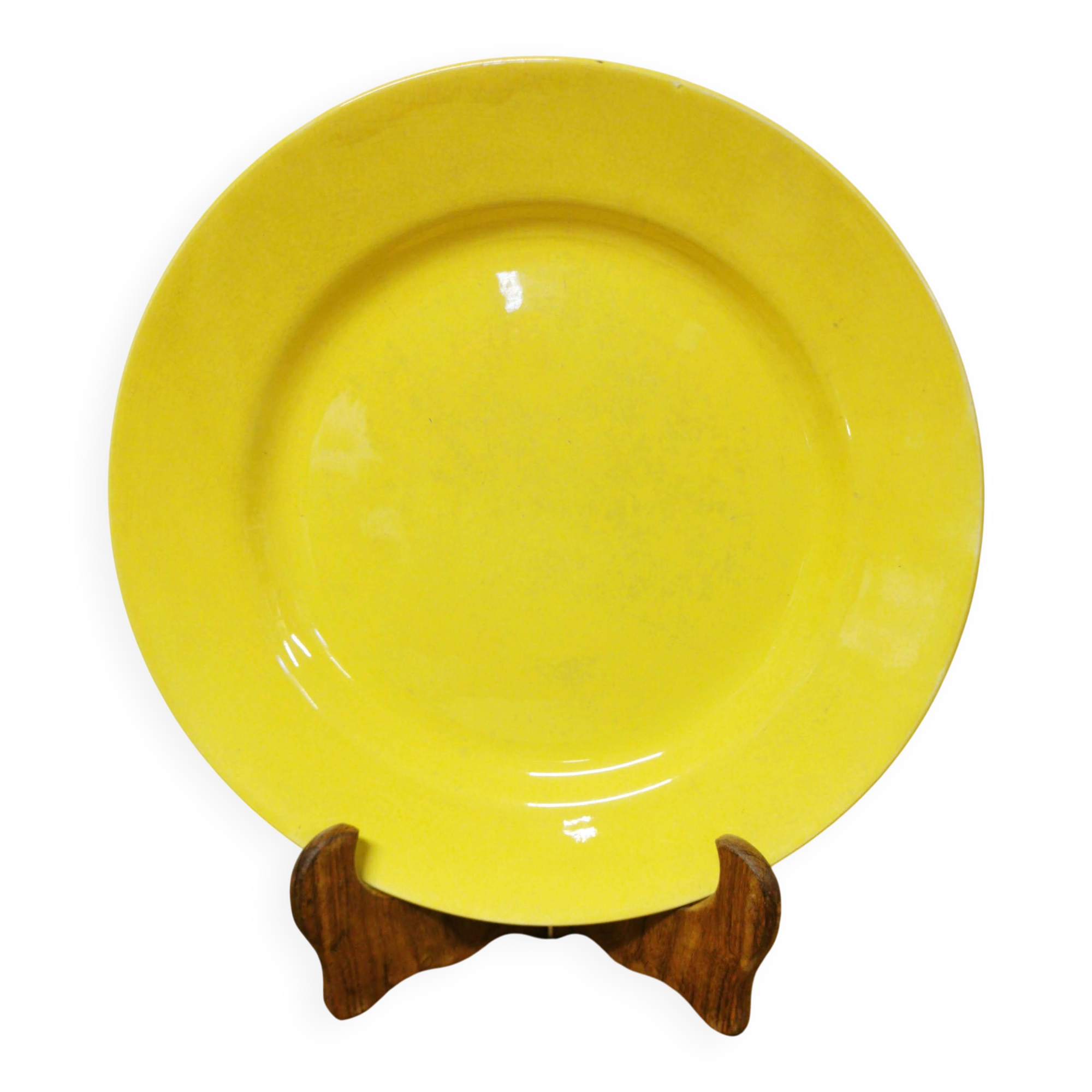 Vintage yellow round plate HBCM