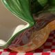 Hand-painted lemon barbotine pitcher vintage Italy