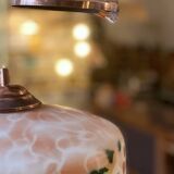 Matte Opaline Glass Pendant Light – Bohemian Vine & Fringe Decor