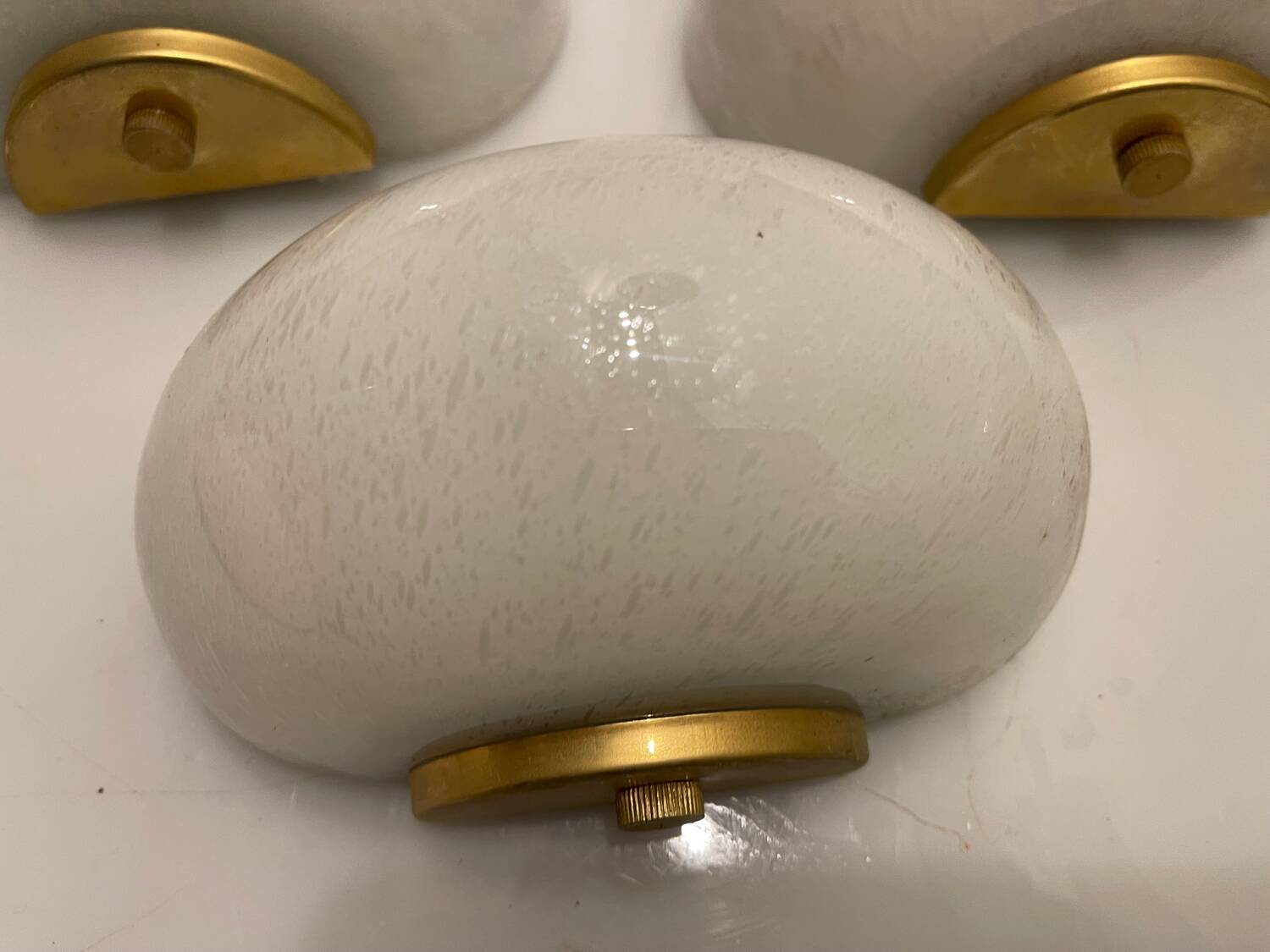 Murano Glass Brass Sconces Set of 4 1970’s