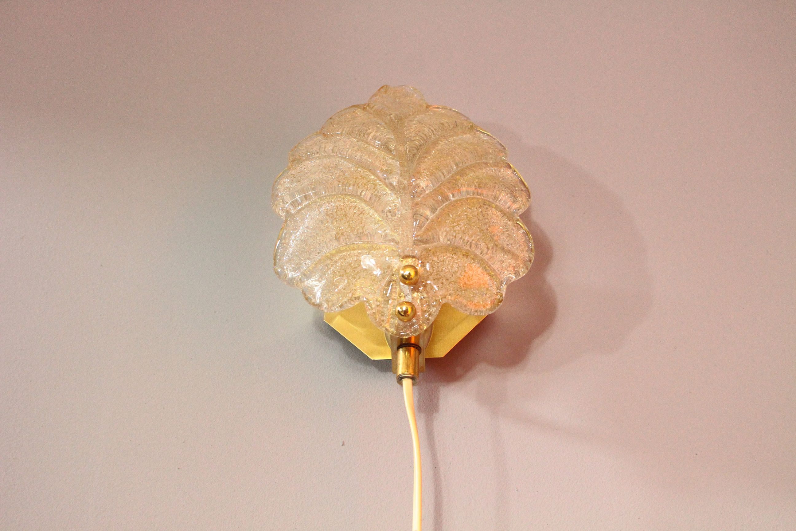 Glass wall lamp by Raf Sweden, 1970s